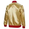 Chicago bulls fashion lightweight gold satin varsity jacket 2