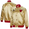 Chicago bulls fashion lightweight gold satin varsity jacket 3