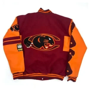 Claflin panthers ole skool letterman wool leather varsity jacket