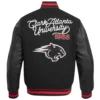 Clark atlanta panthers classic black wool leather jacket