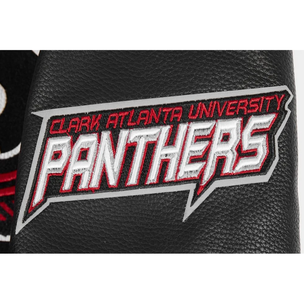 Clark atlanta panthers classic black wool leather varsity patches