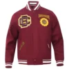 Clark atlanta panthers classic wool leather varsity jacket