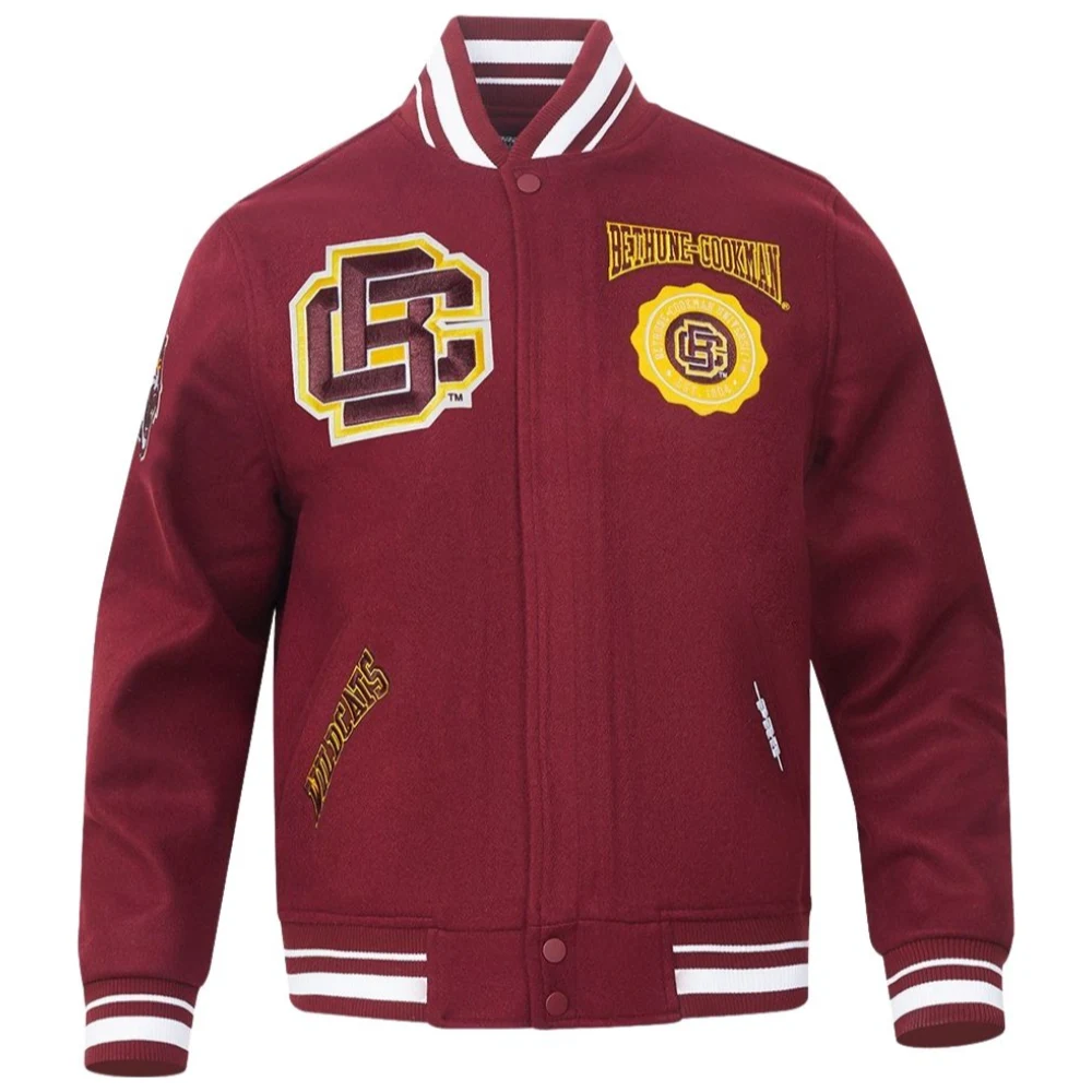 Clark atlanta panthers classic wool leather varsity jacket