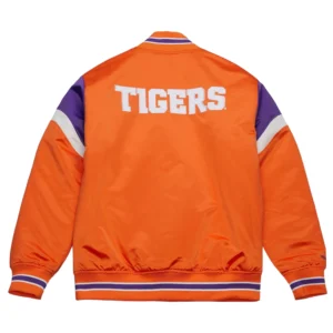 Clemson tigers cooperstown full snap satin varsity jacket 2