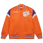 Clemson Tigers Cooperstown Heavyweight Full-Snap Orange Satin Jacket