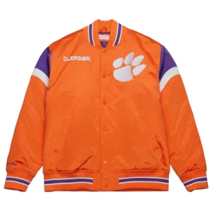 Clemson tigers cooperstown full snap satin varsity jacket 3