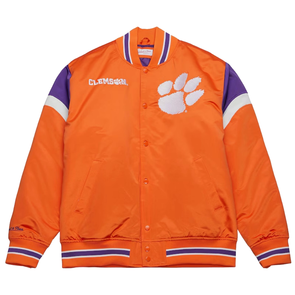 Clemson tigers cooperstown full snap satin varsity jacket 3