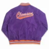 Clemson tigers script purple satin varsity jacket 2