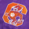 Clemson tigers script purple satin varsity jacket 3