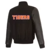 Clemson tigers two tone black wool leather varsity jacket 2