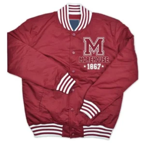 College morehouse tigers maroon satin varsity jacket 2