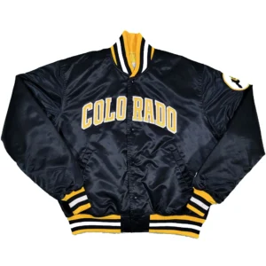 Colorado buffaloes 80s bomber black satin varsity jacket 1