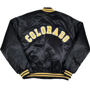 Colorado buffaloes 80s bomber black satin varsity jacket 2