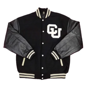 Colorado buffaloes letterman black wool leather varsity jacket