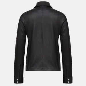 Concealed zipper womens black jacket