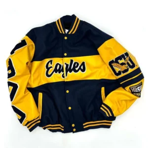 Coppin state eagles letterman wool leather varsity jacket 1