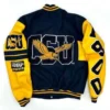 Coppin state eagles letterman wool leather varsity jacket