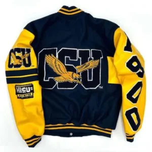 Coppin state eagles letterman wool leather varsity jacket