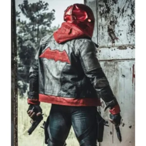 Dc comic red hood jason todd leather hooded jacket