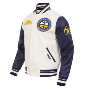 Denver nuggets retro classic wool leather jacket