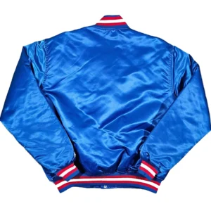 Depaul blue demons 80s bomber blue satin varsity jacket 2