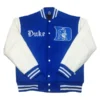 Duke blue devils bluewhite wool leather satin varsity jacket 2