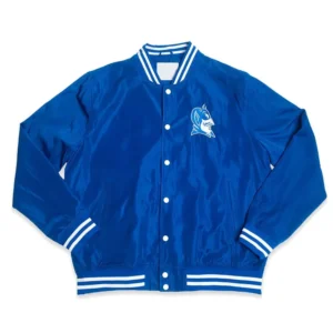 Duke blue devils bomber blue satin varsity jacket 2