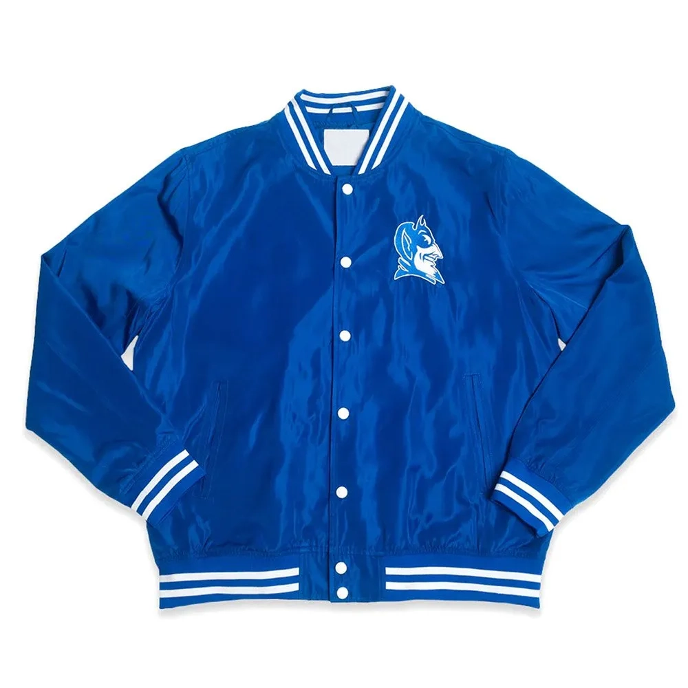 Duke blue devils bomber blue satin varsity jacket 2