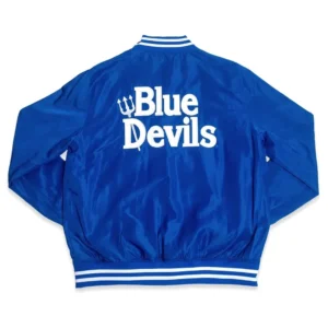 Duke blue devils bomber blue satin varsity jacket 3