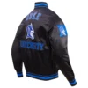 Duke blue devils classic full snap black satin jacket