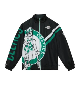 Exploded logo warm up jacket boston celtics