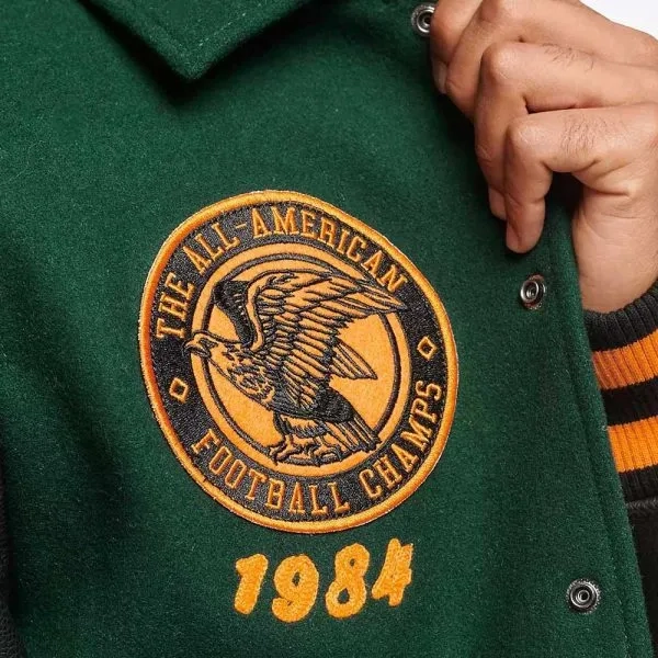 Famu the national 1984 champions of america greenblack satin varsity jacket 2