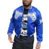 Fayetteville state university blue satin varsity jacket 1