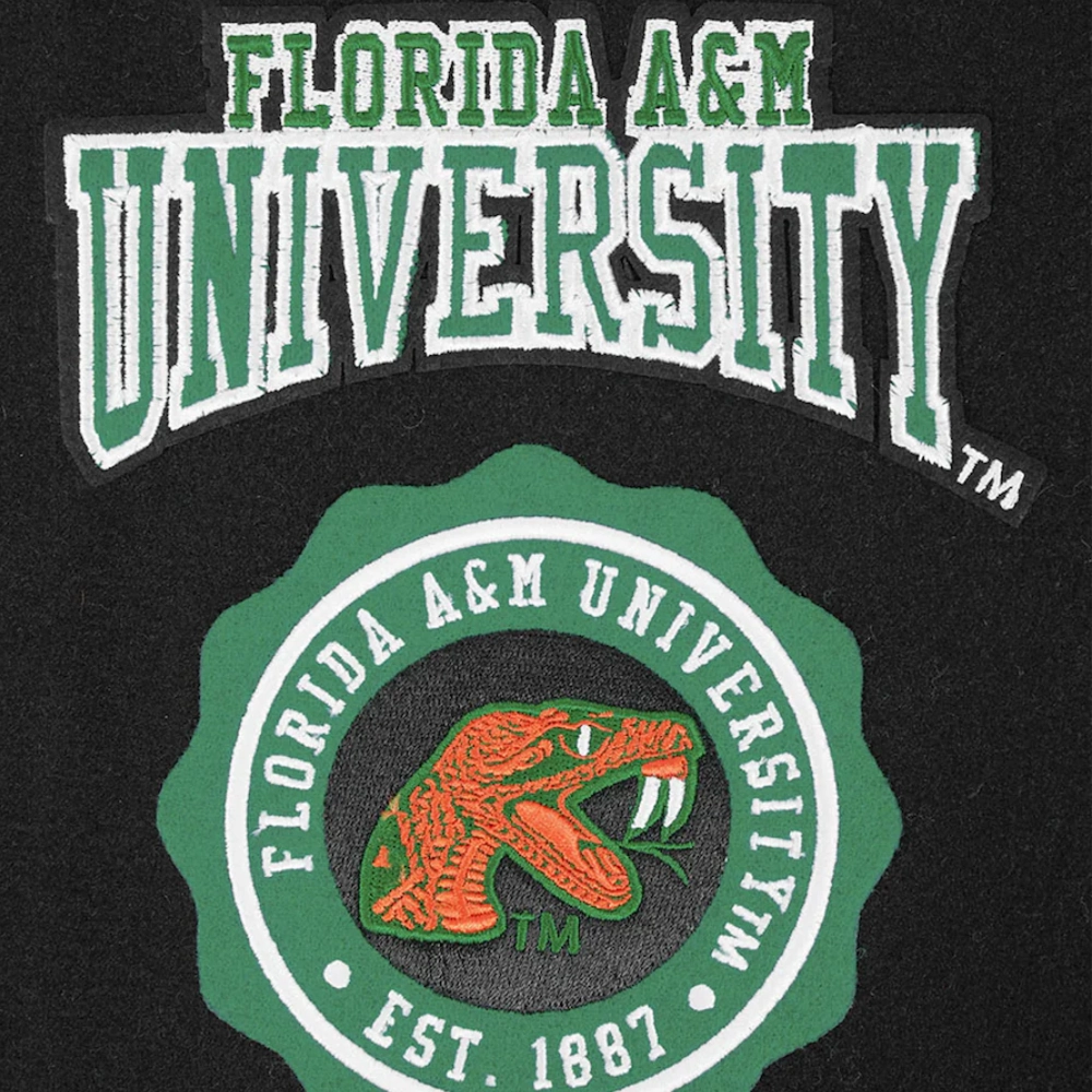 Florida am rattlers crest emblem black wool patches