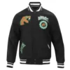 Florida am rattlers crest emblem black wool varsity jacket
