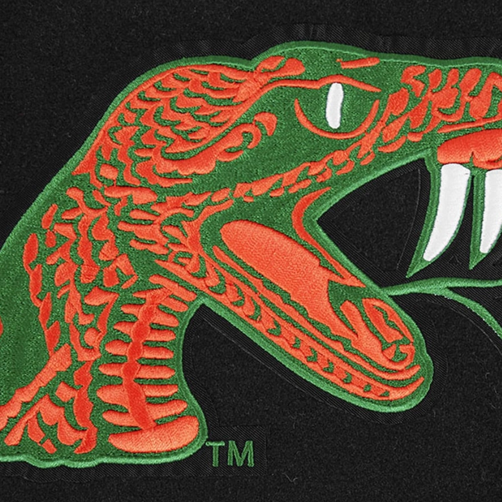 Florida am rattlers crest emblem black wool varsity patch