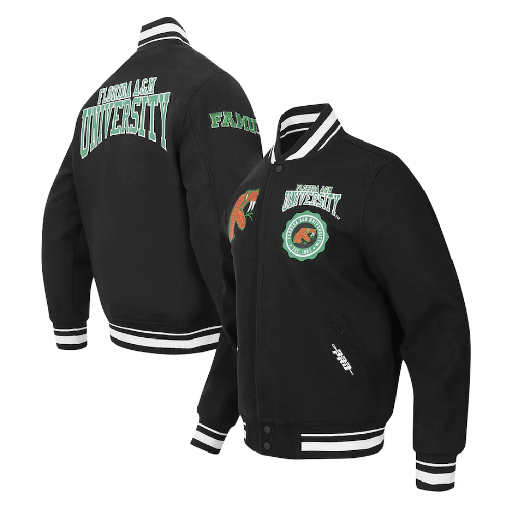 Florida am rattlers crest emblem wool varsity jacket
