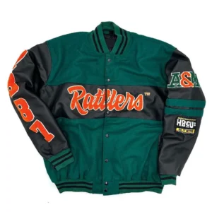 Florida am rattlers ole skool letterman green wool leather varsity jacket 1