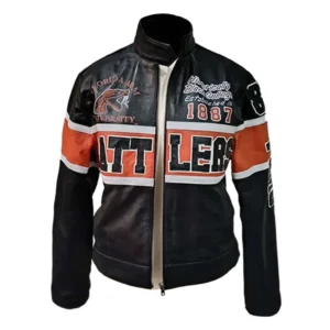 Florida am rattlers racing black leather jacket 1