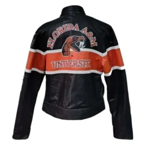 Florida am rattlers racing black leather jacket