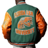 Florida am university greenorange satin varsity jacket 2