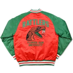 Florida am university orangegreen satin varsity jacket 2