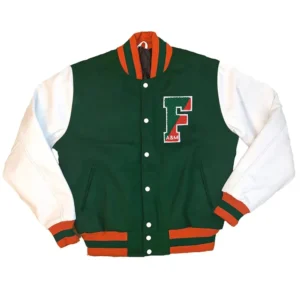 Florida am university wool leather varsity jacket 1
