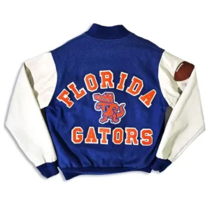 Florida gators 80s bomber bluewhite satin varsity jacket 2