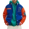 Florida gators blue orange letterman wool leather varsity jacket 1