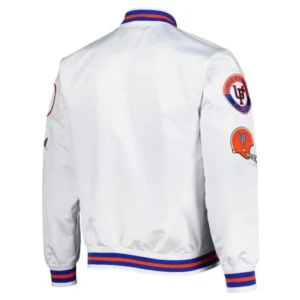 Florida gators city collection white varsity satin jacket 1
