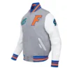 Florida gators classic grey wool leather varsity jacket