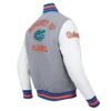 Florida gators classic greywhite wool leather jacket
