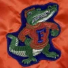 Florida gators embroidered orange satin varsity jacket