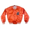Florida gators embroidered orange satin varsity jacket 2